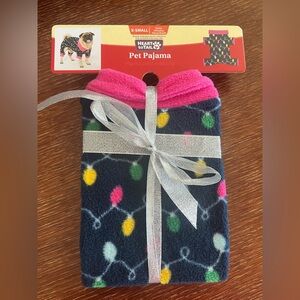 Christmas lights Holiday Pet Pajamas- pink